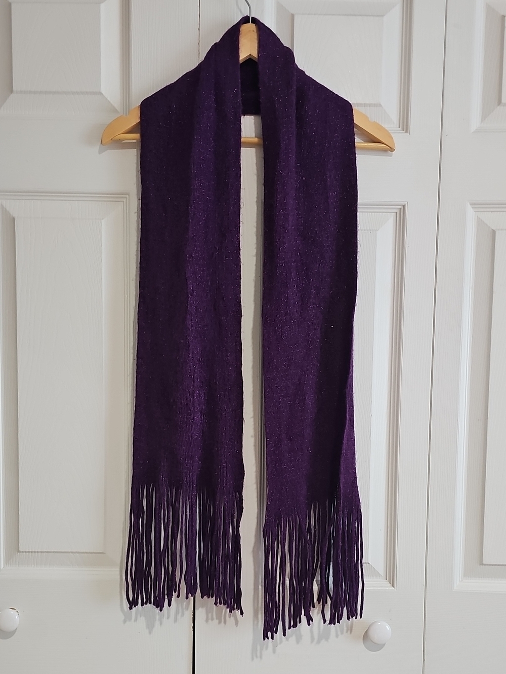 Sparkly Purple Fringe Scarf Wrap - One Size
